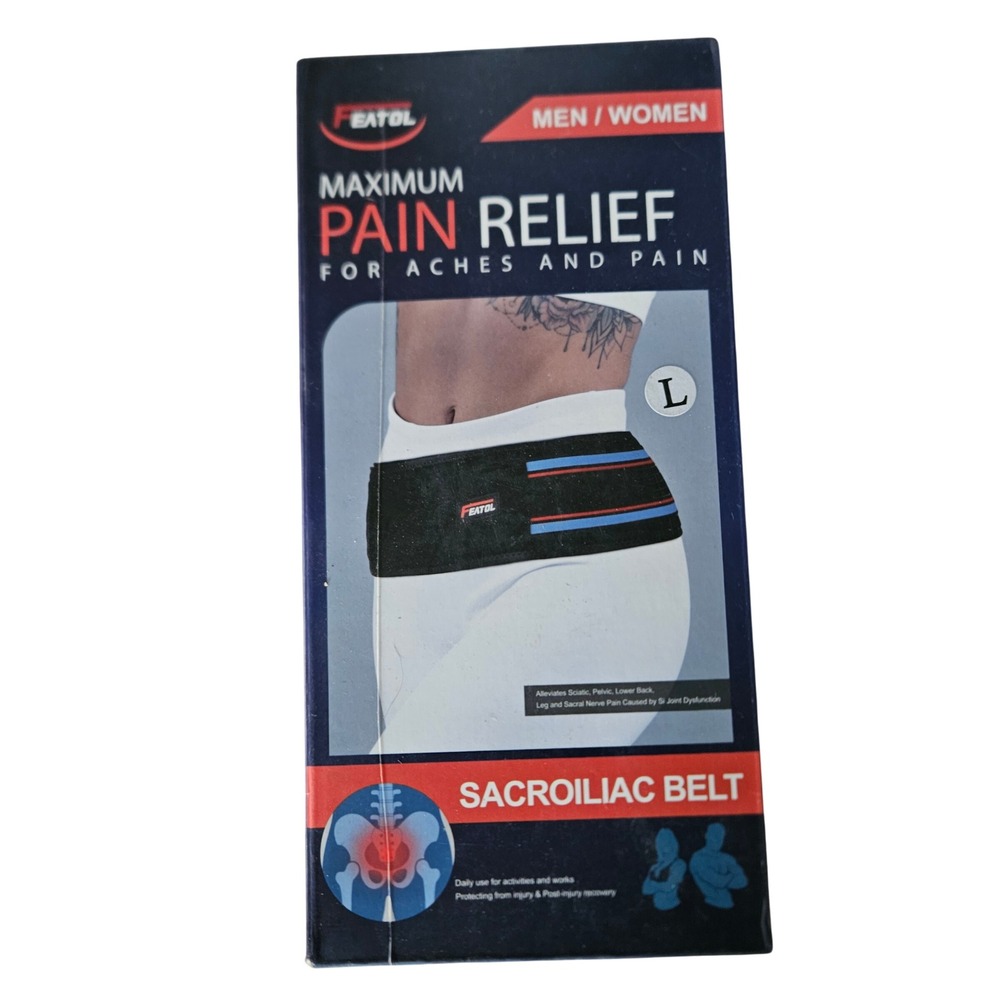 FEATOL Sacroiliac SI Joint Hip Belt Lower Back Support Sciatica Relief Large NEW